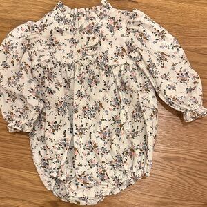 Little English Floral One Piece - Cream and Pink